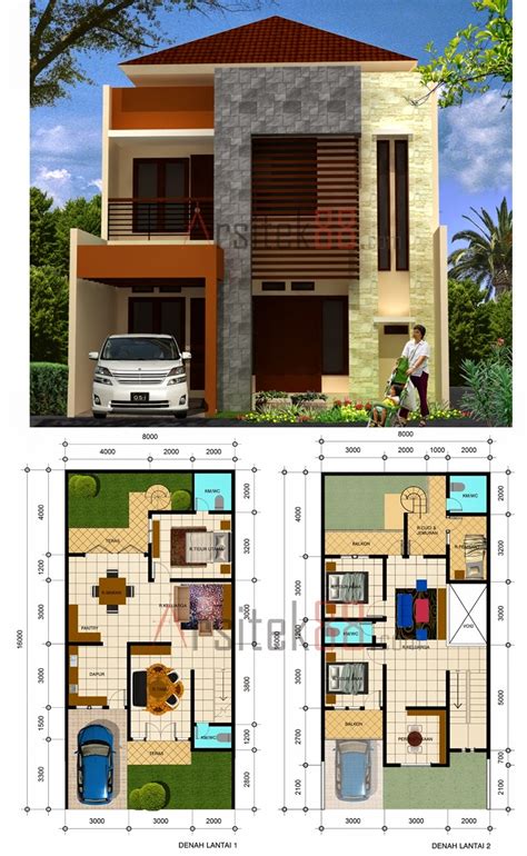 Desain Rumah 8x12 2 Lantai